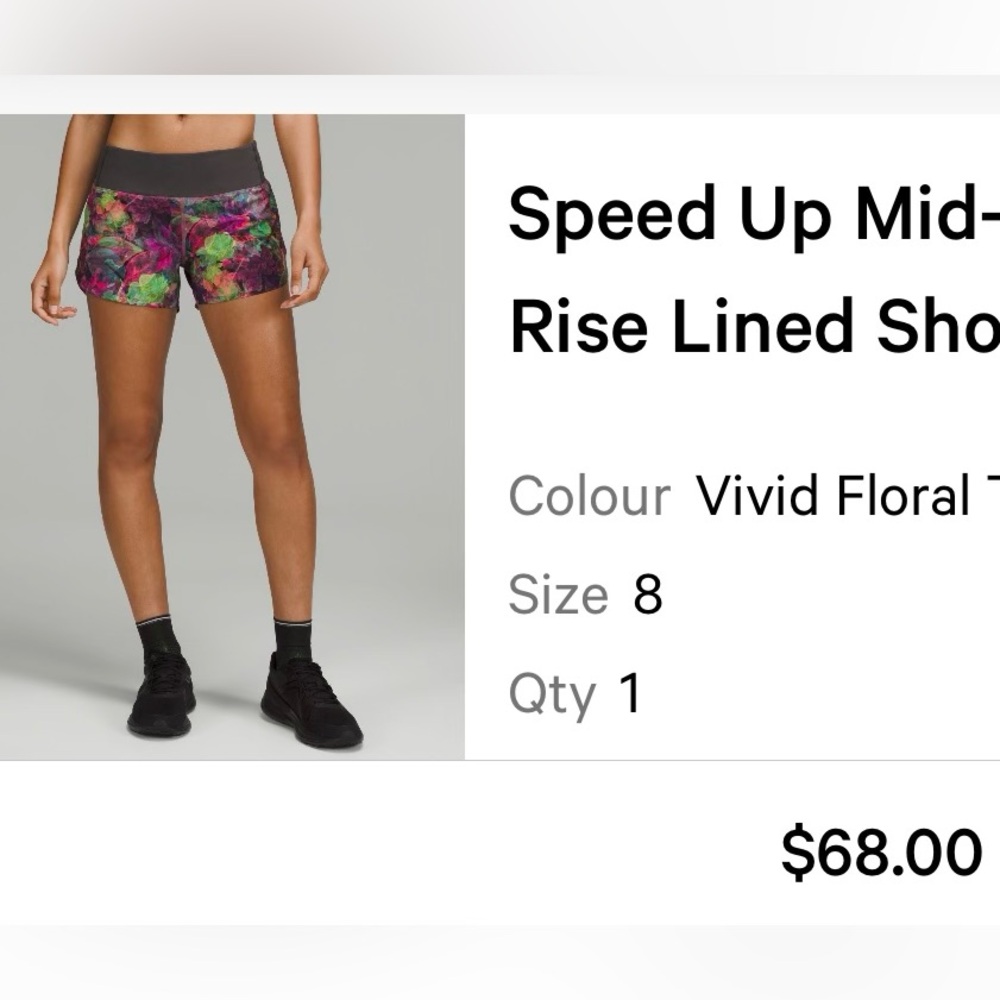 Lululemon speed up mid-rise short in multi colors